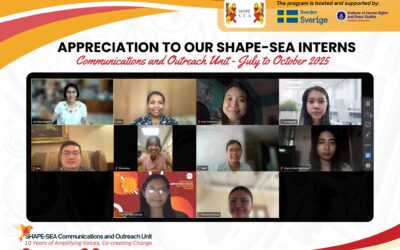 SHAPE-SEA Recognizes Interns’ Contributions to Amplify Human Rights and Peace Research in SEA