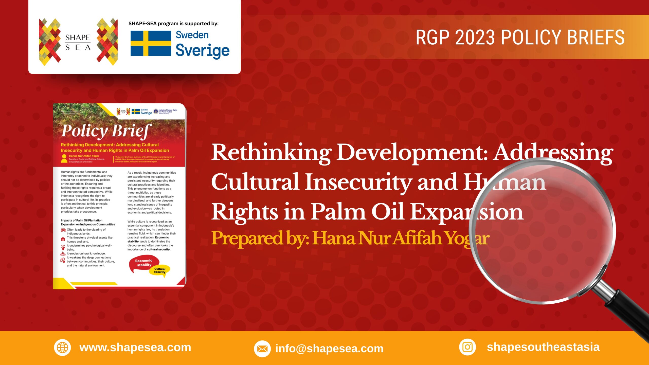 Rethinking Development: Addressing Cultural Insecurity and Human Rights in Palm Oil Expansion