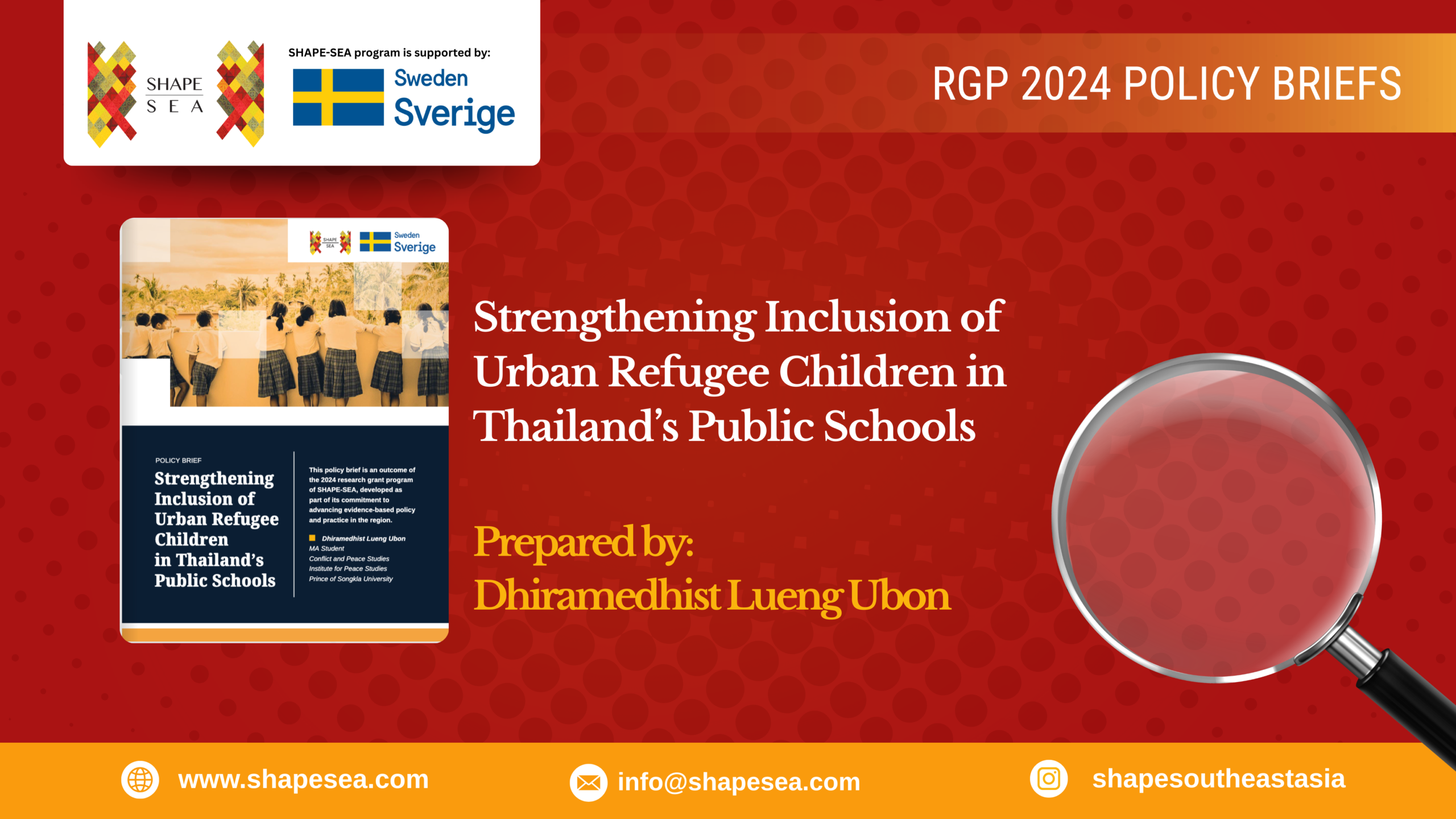 Strengthening Inclusion of Urban Refugee Children in Thailand’s Public Schools
